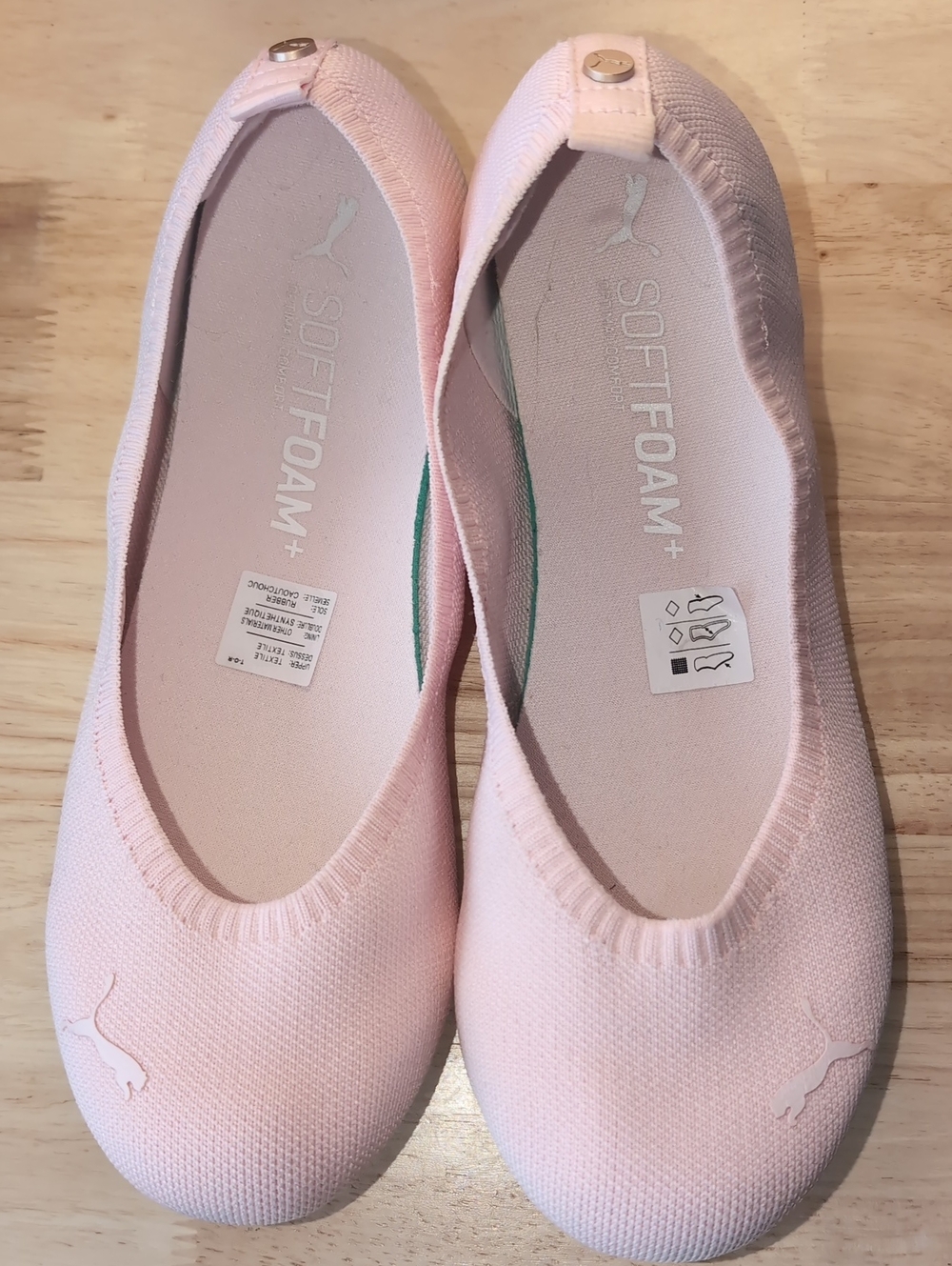 Puma SoftFoam+ Knit Ballet Flats | Baby Pink | NWB | Women's 8.5